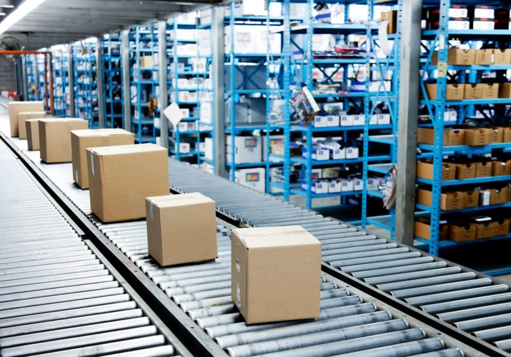 boxes on conveyor