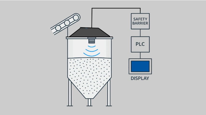 grain bin level sensor illustration