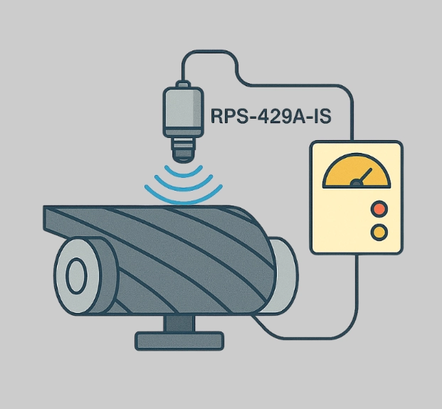 ultrasonic sensor in use on mining conveyor