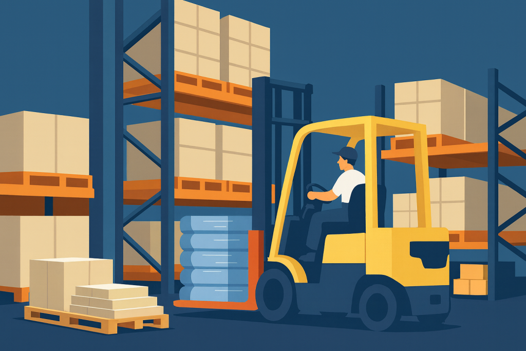 fork truck obstacle avoidance illustration